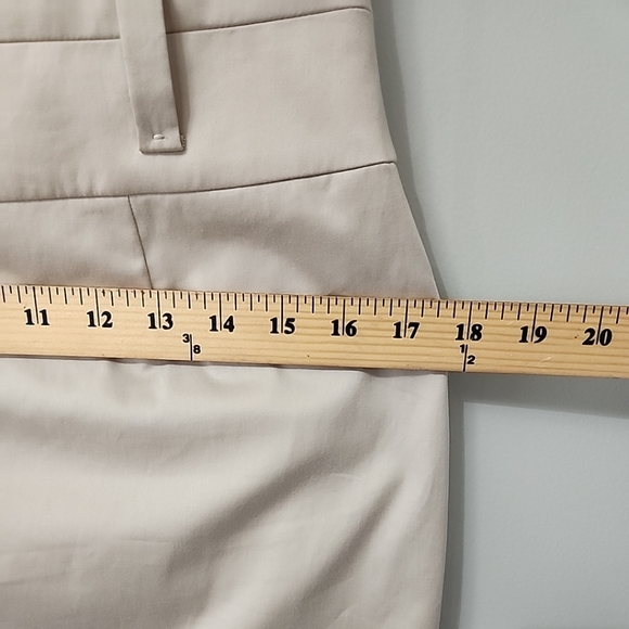 Hugo Boss Black Label ~ Skirt High Waist Pleat Pencil Straight Khaki Cotton 8 - Picture 12 of 13